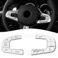 thumbnail image 4 of Eye Catching Silver Steering Wheel Switch Button Cover Trim Stickers for BMW 5 G30 G38 X3 G01 18 22 Instant Style Upgrade, 4 of 7