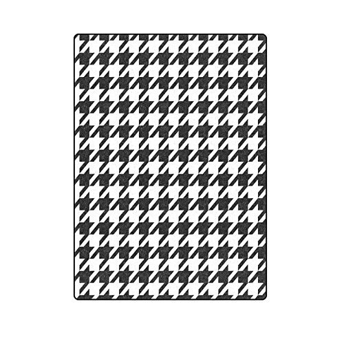 RYLABLUE Black And White Houndstooth Classic Pattern Blanket Throw Super Soft Warm Bed or Couch Blanket 58x80 inches