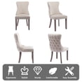 thumbnail image 5 of MIKIBAMA Set of 2 Beige Tufted Velvet Dining Chairs Solid Wood Frame for Dining Room, 5 of 9