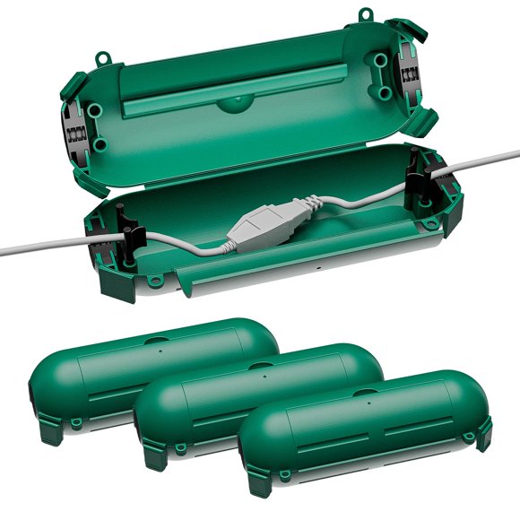 Funda para cable de extensión para exteriores iwillink, impermeable, verde, paquete de 4