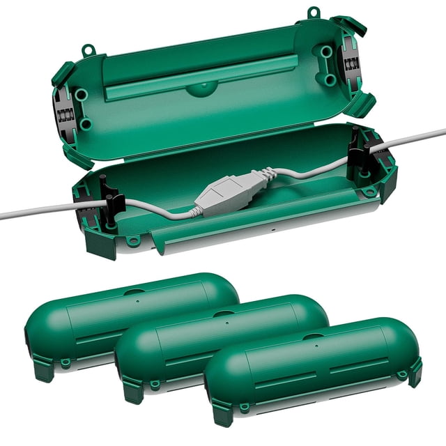 Funda para cable de extensión para exteriores iwillink, impermeable, verde, paquete de 4
