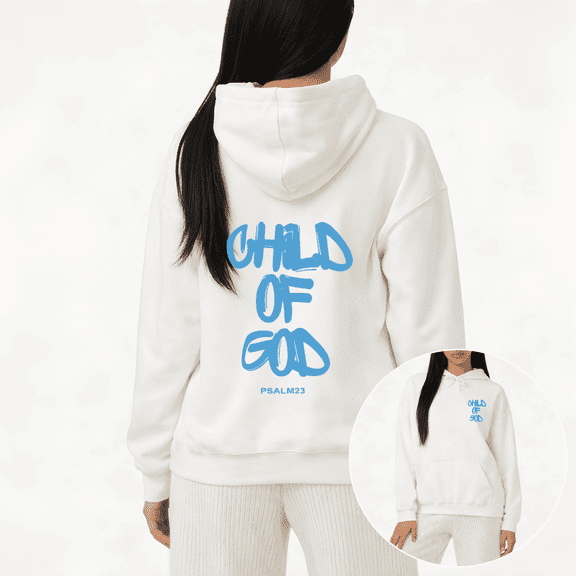 Christian Psalm 23 Graphic Print hoodie Graphic Sweatshirt Women White S-2XL Tops