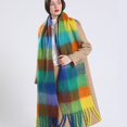 thumbnail image 2 of 2024 Winter Thick Warm Scarf Women Cashmere Shawl and Wraps Pashmina Neckerchief Bufanda Female Rainbow Hairy Tessel Echarpe New, 2 of 5