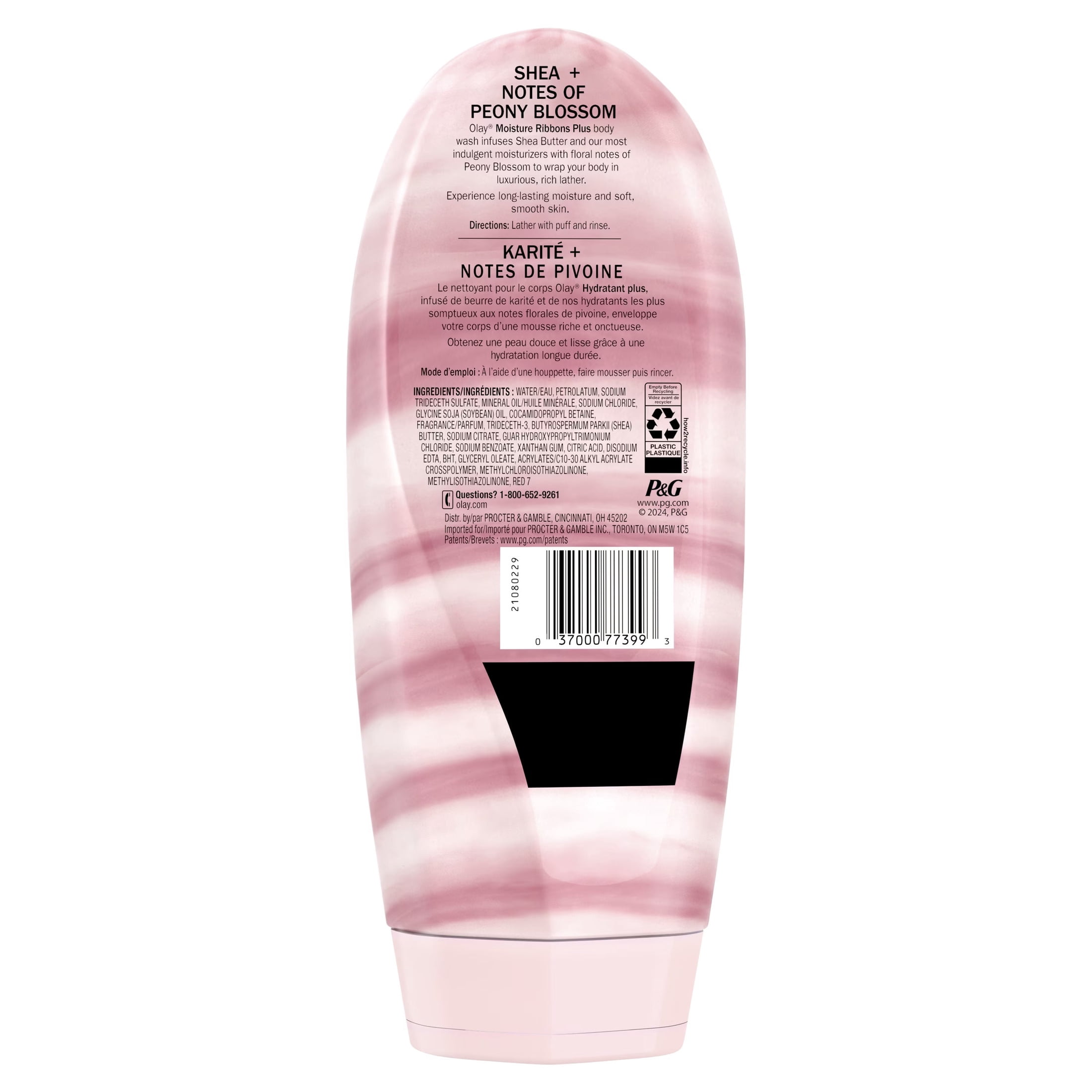 (4 pack) Olay Body Wash, Moisture Ribbons Plus Shea + Peony Blossom, 18 fl oz