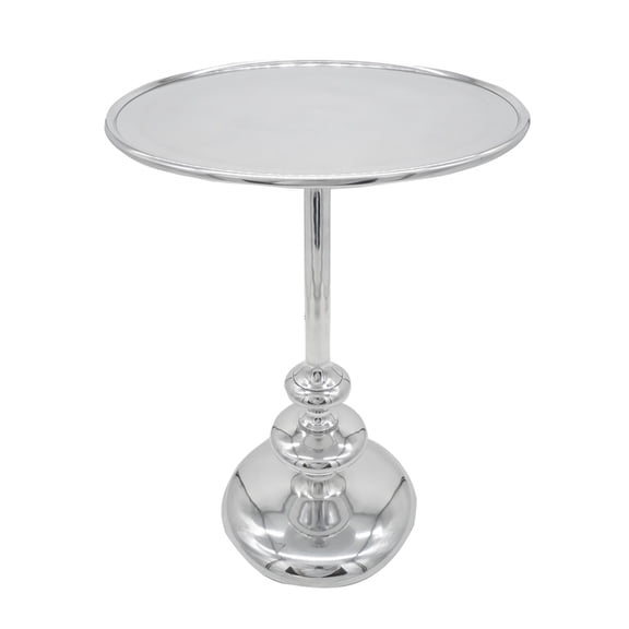 CC Home Furnishings Traditional Style Round Metal Side Table - 22.5" - Silver