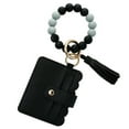 thumbnail image 1 of Wristlet Keychain Bracelet Wallet, Key Ring Silicone Bead Bangle, Tassel Card Pocket Key Chains for Woman, 1 of 5