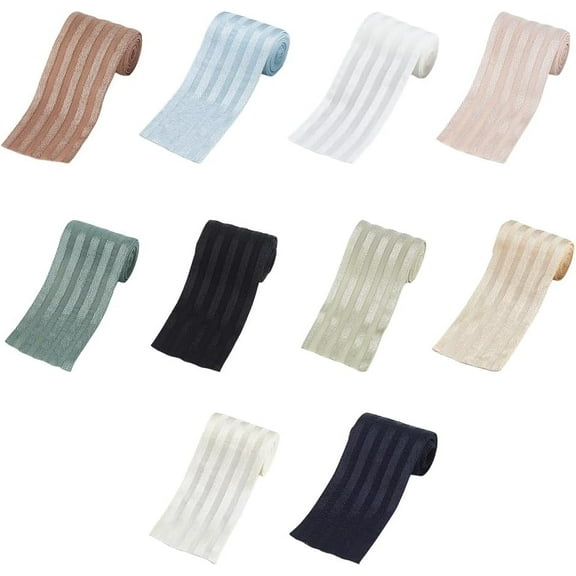 10 Yards Wide Soft Elastic Band 10 Colors Striped Waistband Elastic Band Elastic Webbing Comfortable Sewing Elastic Trim for Sewing Crafts Clothing Accessories Bag Decorations colorful