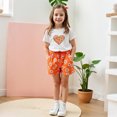 thumbnail image 5 of Fesfesfes Children's 2 Piece Summer Outfit Set Unisex Short Sleeve Round Neck Top and Sport Shorts,Casual Matching Clothes for Boys and Girls,Lightweight Playwear(Orange#1,7 Years), 5 of 7