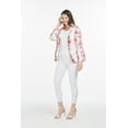 thumbnail image 4 of Women Light Weight Rayon Casual Open Front Jacket Cardigan Pink White Hibiscus Vine 2XLarge, 4 of 5