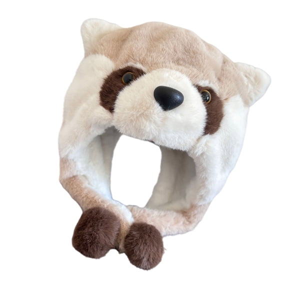 JZROCKER Warm Plush Raccoon Hat Headgear Winter Sport Ushanka Hat for Outdoor Activity