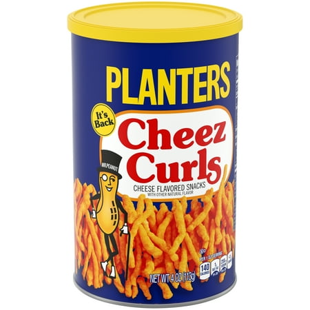 - (4 Pack) Planters Cheez Curls, 4 oz Canister
