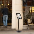 thumbnail image 3 of M&T Displays Curved Menu Board 11x17 Floor Standing Black Aluminum Pedestal Sign Holder (5-Pack), 3 of 10