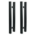 thumbnail image 1 of 4Pcs Matte Black Stainless Steel Glass / Wooden Door Handle, 1 of 5