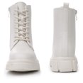 thumbnail image 4 of Blikcon Kids Little Big Girls Bettyy Fashion Boots Lace up and Side Zipper Booties (Color : White, Size : 11.5 Little Kid), 4 of 7