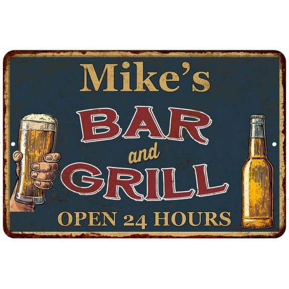 Mike's Green Bar and Grill Metal Sign 8x12 Decor 108120044111