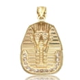 thumbnail image 2 of LoveBling 10k Yellow Gold King Tut Pharaoh Head with 37cz Pendant (1.30" x 0.80"), 2 of 3