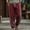 Wine, variant on Mens Harem Pants Print Elastic Waist Drawstring Pockets Loose Boho Hippie Beach Yoga Casual Pants Blue Size 4XL
