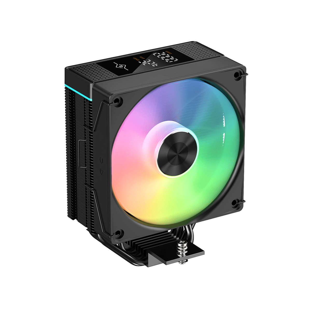 J15 4 Heat Pipes CPU Cooler Professional Digital Display Radiator- 250W 4PIN CPU Air Cooler for LGA1700 AM4 AM5 A,1 x CPU Cooler FAN,Black