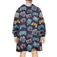 thumbnail image 2 of Wearable Oversized Blanket,Colorful Games Device Dark Pattern Wearable Blanket Hoodie for Adults,Cozy Hooded Blankets with Super Pockets,Super Warm Fuzzy Pullover for Women & Men, 2 of 6