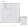 thumbnail image 2 of Harper & Bright Designs Queen Murphy Bed Wall Bed with Desk, Wood Queen Size Cabinet Bed Folding Wall Bed with Storage Shelves and Cabinets for Guest Room Office, White, 2 of 16