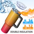thumbnail image 5 of 40oz Tumbler with Handle and Straw, Vacuum Insulated Stainless Steel Travel Mug, Fits Car Cup Holder, Gradient Print, 5 of 6