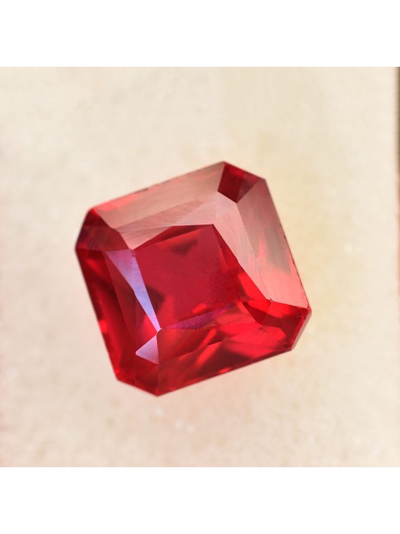 Gemsgrowth Natural Red Ruby Loose Gemstone, 14 Carat, Square Cut, Certified, for Jewelry Making, Pendant, Ring, Necklace, Engagement