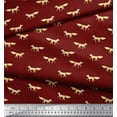 thumbnail image 1 of Soimoi Georgette Viscose Fabric Fox Animal Print Fabric by Yard 42 Inch Wide, 1 of 3