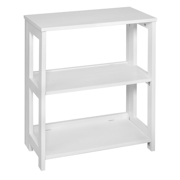 Regency Flip Flop 28 in 2 Shelf High Folding, No Tools Assembly, Solid, Wood Bookcase- White