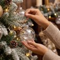 thumbnail image 3 of 2026 Christmas Home Party Decoration 6PCS Clear Christmas Ball Ornaments Shatterproof Transparent Plastic Baubles Filled With Star Confetti White Christmas Celebration Party Supplies, 3 of 7