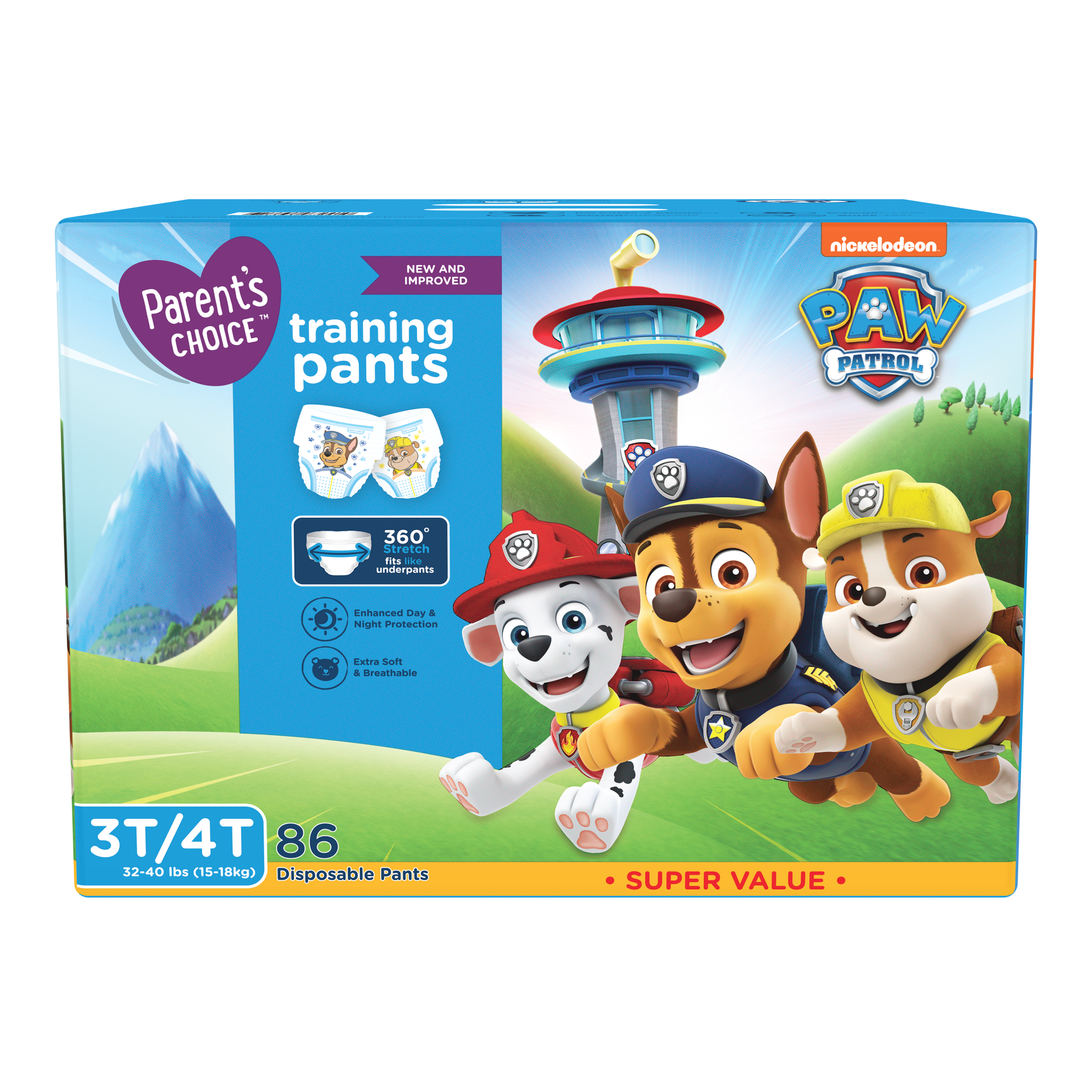 Paw Patrol Training Pants for Boys, 3T/4T, 86 Count (Select For More Options)