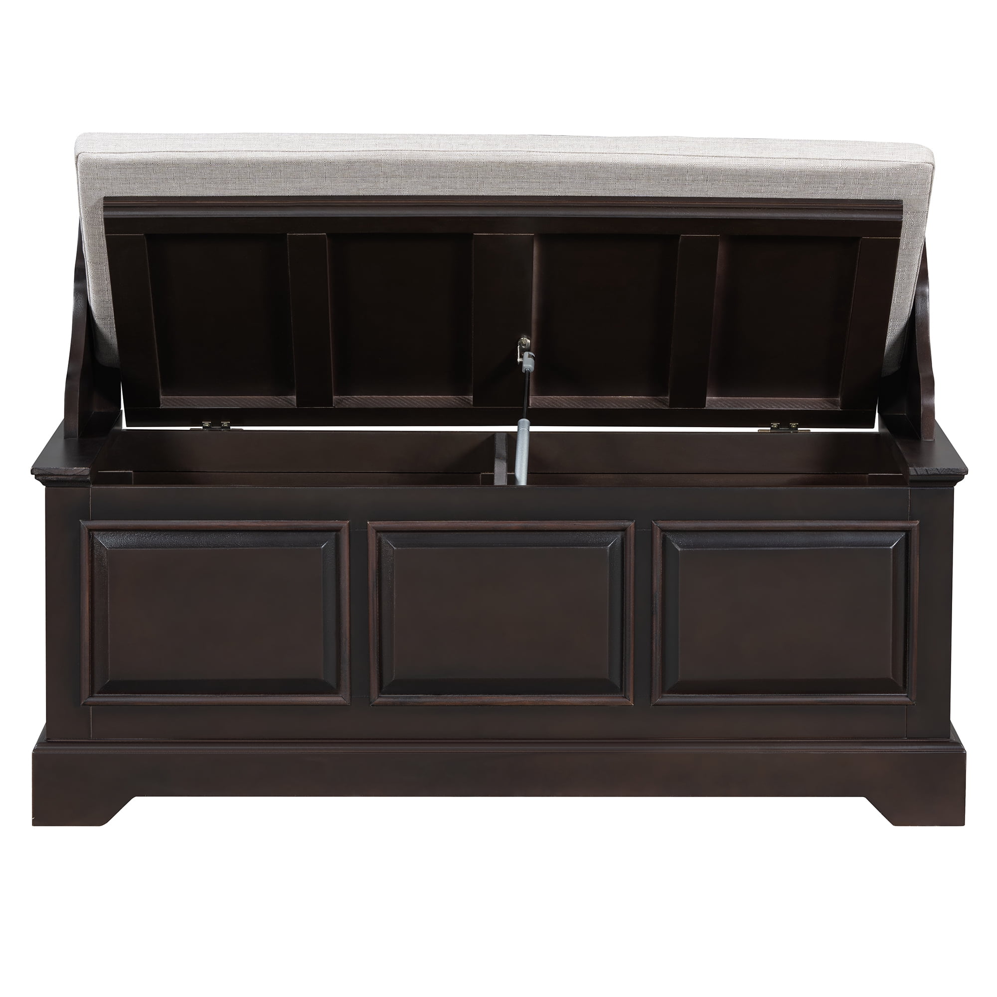 Shoe Bench, Retro Shoe Storage Bench with Soft-Close Devices, Hidden Storage and Cushion for Entryway, Hallway, Living Room (Espresso)