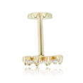 thumbnail image 2 of AVORA 14K Yellow Gold Simulated Diamond CZ Crown Cartilage Piercing Flat Back Earring Body Jewelry (18 Gauge), 2 of 5