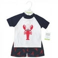 thumbnail image 2 of Hudson Baby Toddler Boy Swim Rashguard Set, Lobster, 2 Toddler, 2 of 4