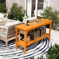 thumbnail image 2 of Polytrends  Laguna Hdpe All Weather Outdoor Patio Two Shelf Table Orange, 2 of 5