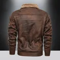 thumbnail image 4 of Chaqueta de cuero grueso de terciopelo de gran tamaño para hombre, nueva chaqueta de cuero PU de moda juvenil, abrigo grueso, talla M-4XL, 4 of 4