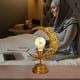 thumbnail image 5 of Iron Moon Lamp Orb Lamp Muslim Holiday Decorative Lamp Bedroom Table Lamp Ambient Modeling Lamp (Moon Rattan Star Hooked Model), 5 of 5