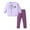 Purple, variant on Ahuyic Toddler Kids Casual Fashion Outfits, Autumns And Winter Solid Color Top And Pants Set For Kids, Kids Spring And Autumns Print Round Neck Long Sleeved Elastic Waist Long Pants Two-piece Set