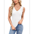 thumbnail image 3 of Womens Summer Casual V Neck Sleeveless Workout Tank Tops White S, 3 of 7