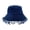 deepblue, variant on Distressed Raw Hem Denim Bucket Hat:Unisex Vintage Sun Cap for Spring Summer Casual Style