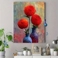 thumbnail image 4 of Red Dahlia Floral Canvas Print, Suitable for Living Room, Office, Kitchen, Entryway Decor, 4 of 8