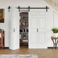 thumbnail image 2 of 72" X 84" Closet style Double 6 Lattice Shapes Bi-Fold Barn Door With Installation Hardware Kit, 2 of 8