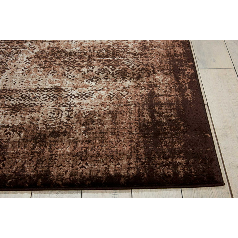 Vintage Distressed Sommer Teal/Brown Wool Rug -9'8 x 12'9