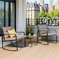 thumbnail image 3 of 3-Piece Outdoor Furniture Set, Lofka Patio Bistro Table and Rocking Chairs for 2 with Cushions & Backrests for Backyard, Corridor, Gray, 3 of 10