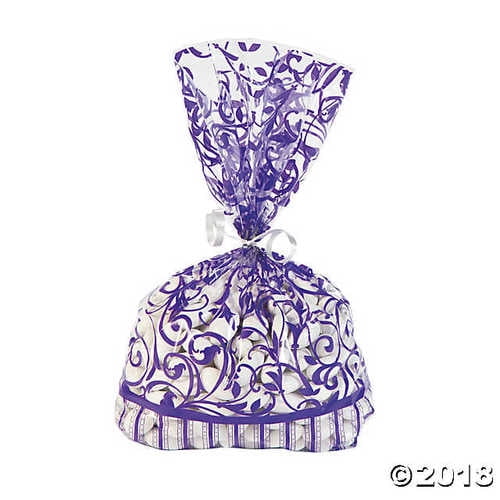 Purple Swirl Cellophane Bags