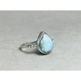 thumbnail image 2 of Heaven Crafts Semi Precious Stone Natural Larimar Ring 925 Sterling Silver Boho Dainty Jewelry, 2 of 6