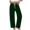 thumbnail image 5 of Posijego Womens Mid Waist Sweatpants Wide Leg Solid Color Loose Casual Athletic Running Track Pants with Pockets, 5 of 9