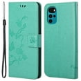 thumbnail image 1 of For Moto G22 Personalized inner and Outer Flower Butterfly Leather Case Green, 1 of 5