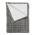 thumbnail image 2 of Abstract Soft Flannel Fleece Throw Blanket, Weathered Look Geometric Design with Perpendicular Skew Lines Modern Art, Cozy Plush for Indoor and Outdoor Use, 50" x 70", Black and White, by Ambesonne, 2 of 5