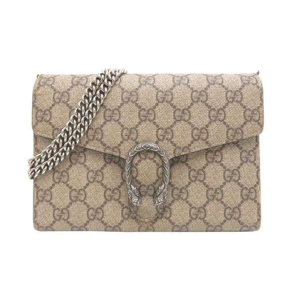 Pre-Owned Gucci Dionysus Chain Wallet Women's Shoulder Bag 401231 GG Supreme Beige (Fair)