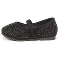 thumbnail image 3 of Dream Pairs Kids Girls Rhinestones Ballet Flat Shoes Toddler Fashion Dress Shoes MUY-SHINE-INFANT BLACK/GLITTER Size 6 Toddler, 3 of 5